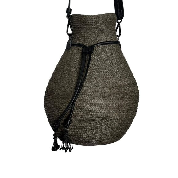 Helen Kaminski x Albus Lumen figura leather trimmed raffia handbag - Picture 9 of 13